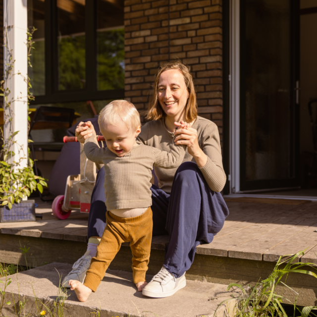 Laura en zoontje Titus in cohousing Gecco in Gentbrugge